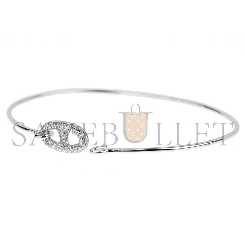 h**mes farandole white gold Di*m*nd large bangle bracelet 18k